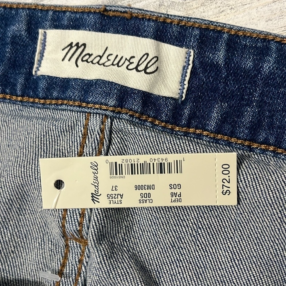 Madewell High- Rise Denim Shorts Mid- Length Size 37 NWT - Picture 4 of 11